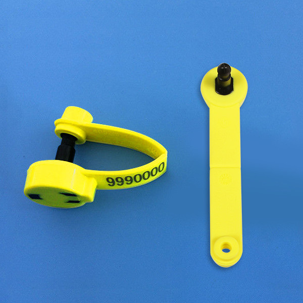 ISO11784 / 11785 Electronic Sheep Ear Tags , Yellow Wrapped Around