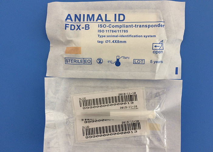 Reusable Pet Tracking Microchip , 1.4*8mm Identity Chip For Dogs 10