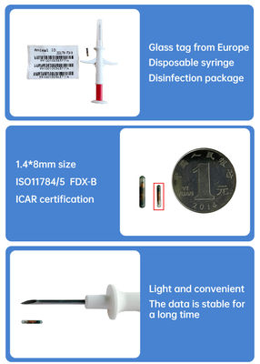 ICAR Certified Sterilized Syringe Identification Microchip with ISO11784/5 FDX-B Standard and EO Gas Sterilization for Animals