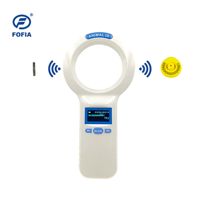 24/7 OLED White Animal Microchip Scanner With Built-In Buzzer Rfid Reader Handheld