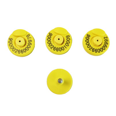 350N Tension Yellow Cattle Ear Tags For Livestock Identification IEC 68-2-27