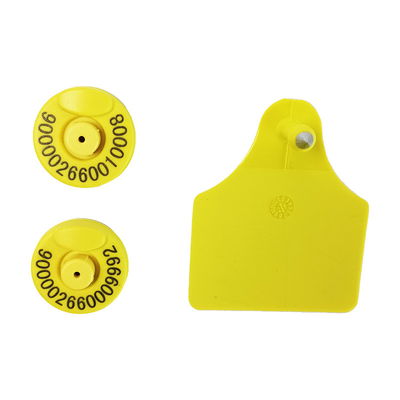 Yellow RFID Ear Tag With TPU And ICAR Ear Tag ISO11784/5 FDX-B