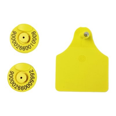 Yellow RFID Animal Ear Tag within R/W standard ISO11784/5 FDX-B