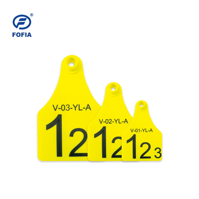 RFID Visual Tag Mini/Middle/Large Size For Animal Management Laser Printing Support 134.2 Khz Yellow Or Other Color