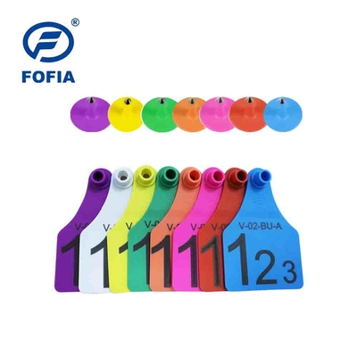 RFID Ear Tag Visual Tag Mini / Middle / Large Size Laser Printing Support 134.2 Khz Yellow Or Other 8 Colors Available
