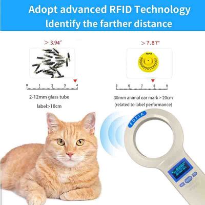 Animal Microchip Scanner PT200 designed to read microchip and temperature information compatible with 1000 data storage 