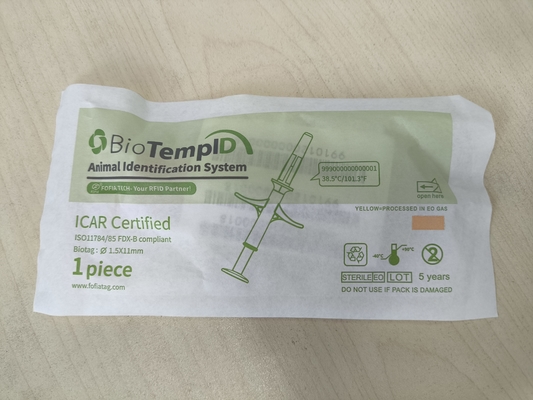 HT003 Microchip Syringe Kit – ISO FDX-B RFID Chip with Temperature Sensor for Livestock