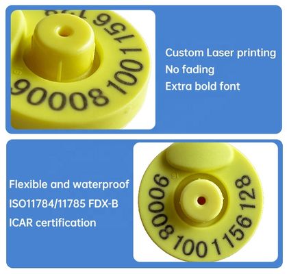 134.2kHz Electronic Ear Tags for Livestock with 100,000 Write Cycles and ISO 11784/11785 Compliance