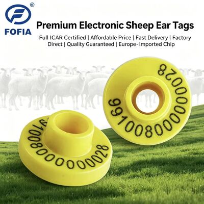 Electronic Ear Tags RFID ICAR Certified ISO11784 85 FDX B Compliant Waterproof TPU Material Durable Design for Animal Management