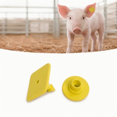 Frequency 860–960MHz Electronic Ear Tags Yellow Color Customizable Temperature Range Minus 30°C to 60°C and Livestock Tracking Tags