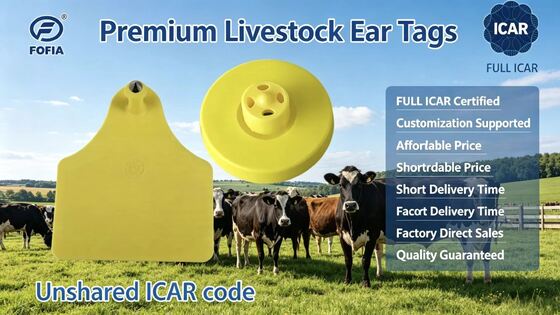 Electronic Ear Tags ICAR certified durable TPU design for livestock tracking and comprehensive cattle management systems