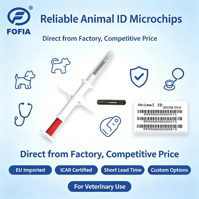 ICAR Certified Sterilized Syringe Identification Microchip With ISO11784/5 FDX-B Standard And EO Gas Sterilization For Animals