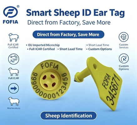 ICAR Certified TPU Electronic Ear Tag for Livestock with 350N Tension and RFID Tracking