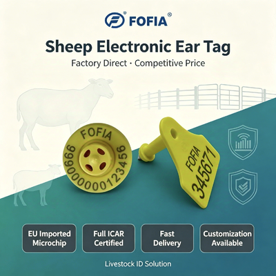Electronic Ear Tag Featuring Durable TPU Material ICAR Certified for Livestock Identification and Tracking Efficiency