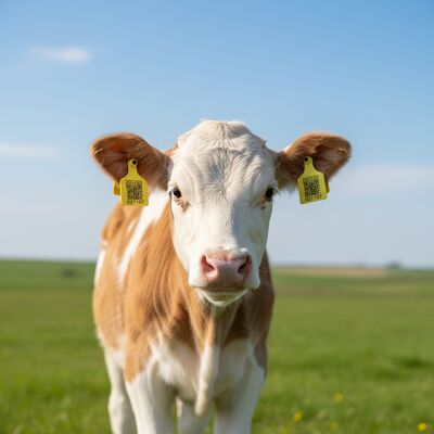 FOFIA Cow TPU Visual Yellow Livestock Connect Cattle Ear Tag T921 Model