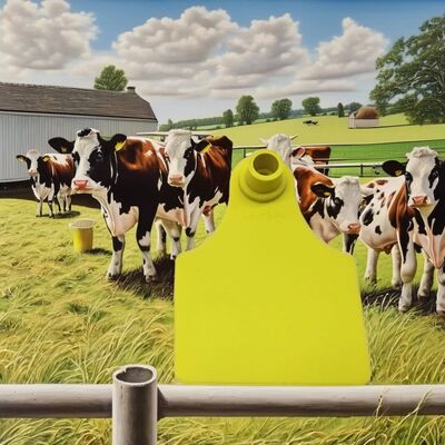 T921 Animal Ear Tag Yellow RFID TPU Tracking for Cattle Farm Use