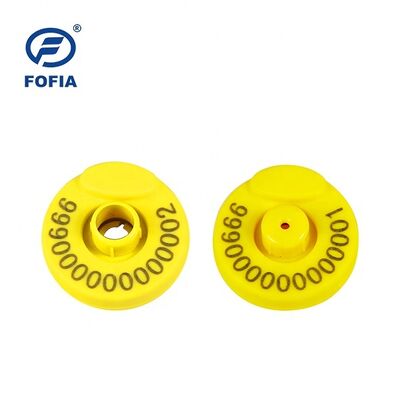 FOFIA ET907 IEC 68-2-6 Vibration Standard RFID Ear Tag for Cattle Plastic Material Secure and Accurate Identification