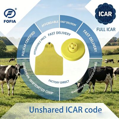 Full ICAR ET908+T901/T905  Waterproof RFID TPU Yellow Cattle Ear Tags FDX-B 134.2Khz EM4305 Chips Livestock