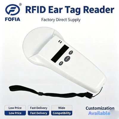 FOFIA Durable Plastic RFID Handheld Reader with 128x32 OLED Screen /USB for Long-Range Pet & Farm/Ranch Use