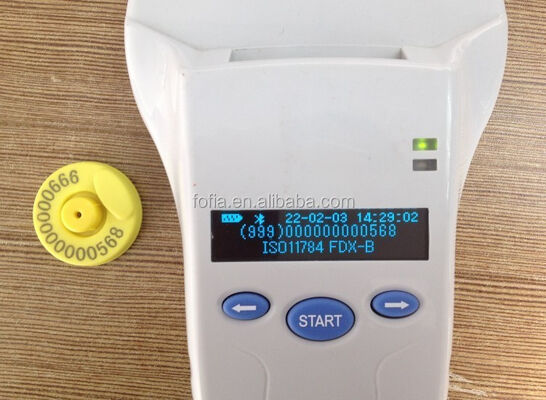 FOFIA Durable Plastic RFID Handheld Reader with 128x32 OLED Screen /USB for Long-Range Pet & Farm/Ranch Use