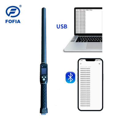 FOFIA Waterproof Long Range 134.2kHz RFID Ear Tag Reader ISO11784/5 Protocol 30-100cm Reading Distance PVC