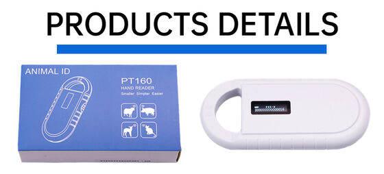 Handheld Plastic Animal Microchip RFID Card Reader PT160 134.2kHz OLED Screen USB Lithium Battery CE Certified ISO 11784/11785