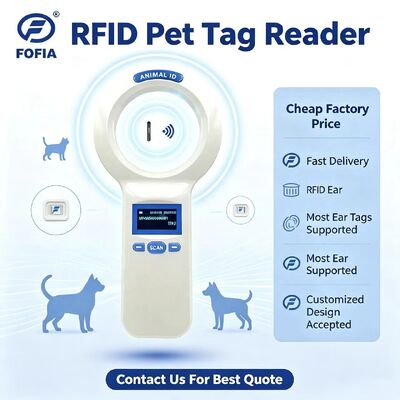 Durable Plastic PT200 RFID Handheld Reader With 128x64 OLED Screen ISO11784/5 Protocol Long Range Reading For Pets And Farm  Use
