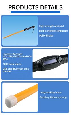 FOFIA PT280 RFID Stick Reader Handheld Multifunctional 128x32 OLED Screen 10-20m Reading Distance USB For ISO 11784/5