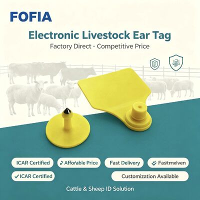 TPU Fofia ICAR T904 Livestock Ear Tag For Cattle Sheep Pig Cow Goat