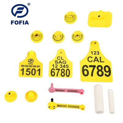 134.2KHz RFID Ear Tag For Livestock Management Animal Identification Tension 350N