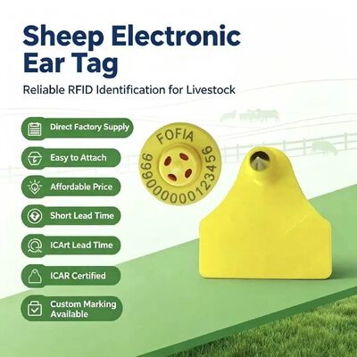 Durable Waterproof Combination Electronic Animal Tracking Ear Tag New High Quality RFID TPU Laser Coding 3 Year Warranty Fofia