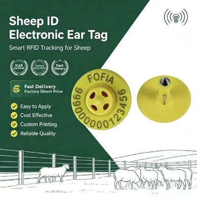 134.2kHz TPU Electronic Ear Tag with 10cm Read Range for Pigs Cattle Sheep