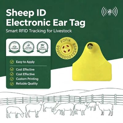 Fofia Waterproof Combination Electronic Animal Tracking Ear Tag New High Quality RFID TPU Laser Coding 3 Years Warranty Goat