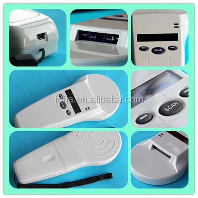 FOFIA Durable White RFID Handheld Reader 128x32 OLED Screen USB ISO11784/5 Protocol for Plastic Long-Range Pet Farm/Ranch Use