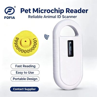 Fofia Handheld Plastic Animal Microchip RFID Card Reader PT160 134.2kHz OLED Screen USB Lithium Battery CE Certified ISO