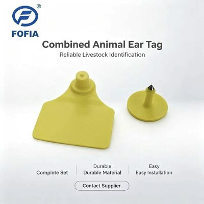 ICAR T904+T901 Animal Tracking Combination Ear Tag Chip Cattle New High Quality RFID TPU Laser Coding 3 Year Warranty