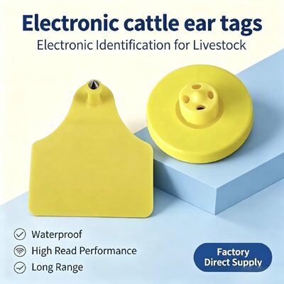 New FOFIA Full ICAR LF Durable Waterproof RFID TPU Yellow Animal Ear Tags ET908+T905 EM4305 Chips 5 Year Warranty Cattle 14.5mm