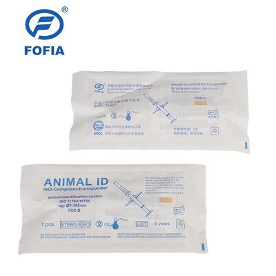 FOFIA ZS007 ICAR Certified 134.2kHz RFID Animal Microchip FDX/EM4305 IP67 Waterproof White PP 1.4x8mm for Dog Cat Pets 1.5-Year