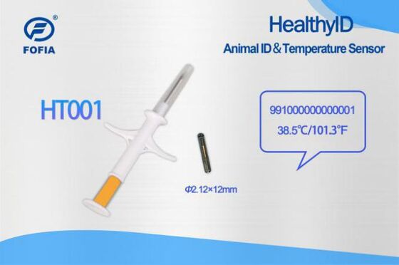 ICAR Certificated Fofia New Temperature-sensing Microchip RFID Bio-glass White HT001 Animal ID Waterproof Dog Cat Pets 1.5 Year