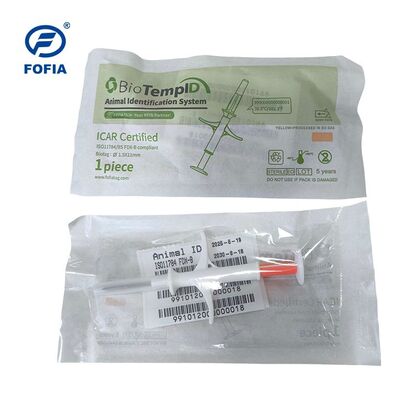 ICAR Certificated Fofia New Temperature-sensing Microchip RFID Bio-glass Waterproof Animal ID Ear Tag for Dogs/Cats/Pets 1.5