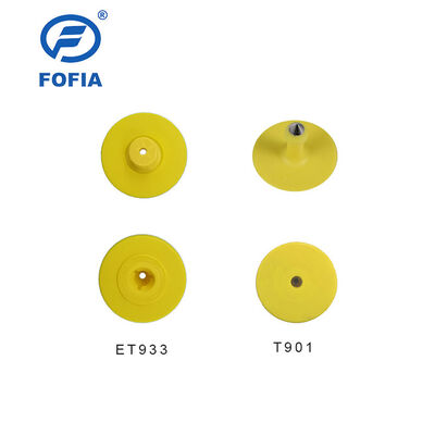 New UHF ElectronicWaterproof RFID TPU 5.7mm Yellow Animal Ear Tags ET933+T901 Chips 5 Year Warranty Fofia Cattle Use