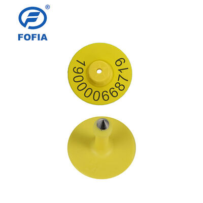 New UHF ElectronicWaterproof RFID TPU 5.7mm Yellow Animal Ear Tags ET933+T901 Chips 5 Year Warranty Fofia Cattle Use