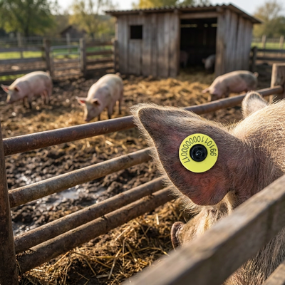New Fofia Full ICAR ET908 Cow RFID LF Ear Tag TPU Material 350N Tension 5 Year Warranty ISO11784/5 Compliance Farm Use