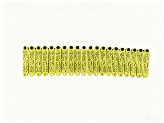 Fofia HDX ET969 New High-Temperature Resistant Anti-Shedding Yellow TPU Sheep Ear Tag RFID Chip Animal Tracking 1.5 Year