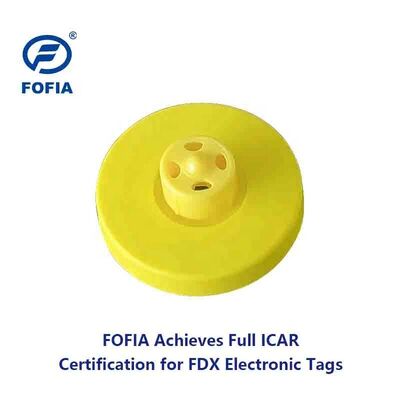 New Full ICAR LF Waterproof RFID TPU Yellow Animal Ear Tags 14.5mm ET908+T901 Chips 5 Year Warranty Fofia Cattle Use
