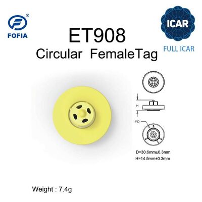 New Full ICAR LF Waterproof RFID TPU Yellow Animal Ear Tags 14.5mm ET908+T901 Chips 5 Year Warranty Fofia Cattle Use