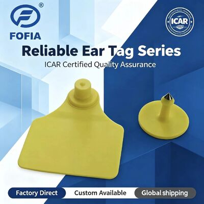 Waterproof ICAR Fofia T904+T901 Animal Ear Tag New High Quality RFID TPU 72*57mm Laser Coding 3 Year Warranty for Farm Use