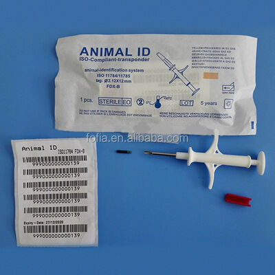 Waterproof Fofia New ICAR Certified RFID 134.2kHz PP Animal ID Microchip Waterproof for Pets 1.5 Year Warranty Cat Dog Use