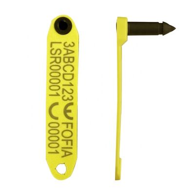 Fofia HDX ET969 New High-Temperature Resistant Anti-Shedding Yellow TPU Laser-Coded Sheep Ear Tag RFID Chip Animal Tracking