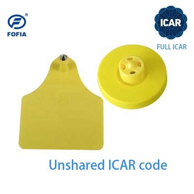 New Waterproof Fofia Full ICAR Certified ET908 Yellow RFID TPU Cow Ear Tag 1.5 Year Warranty Animal Tracking for Pig & Sheep
